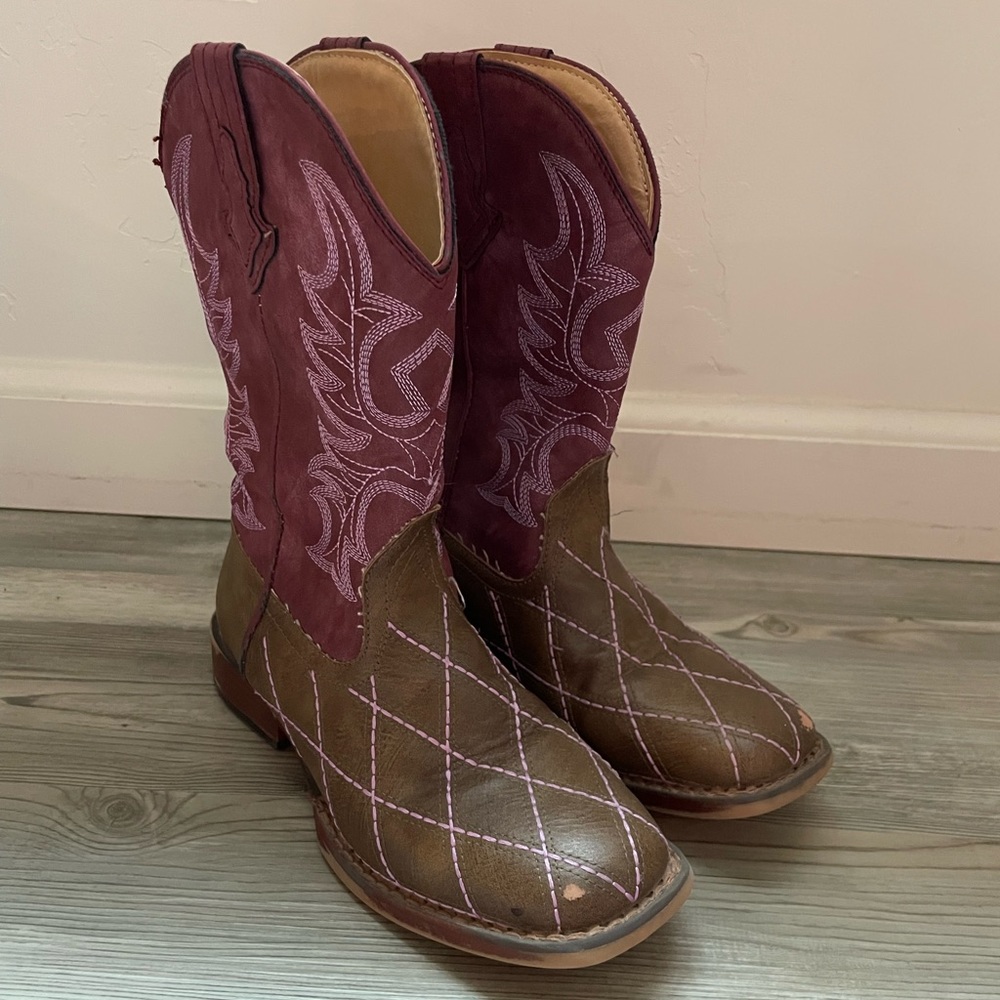 Girls Roper Cowboy Boots Youth Size 2